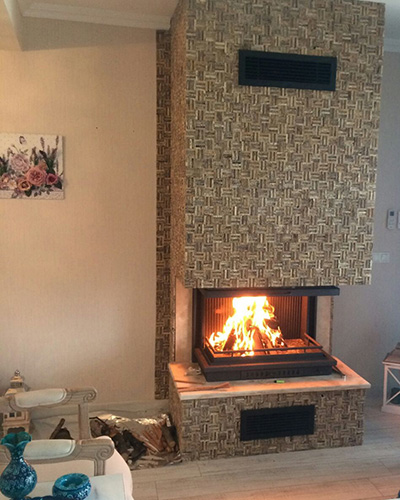 Moda Şömine Üç Tarafı Açık Şömine Modelleri